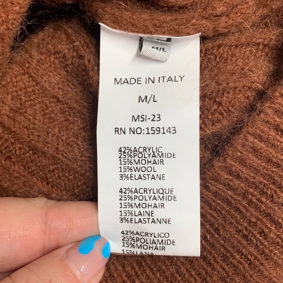 FRNCH Mohair Cropped Ribbed Sweater M/L - Picture 3 of 6